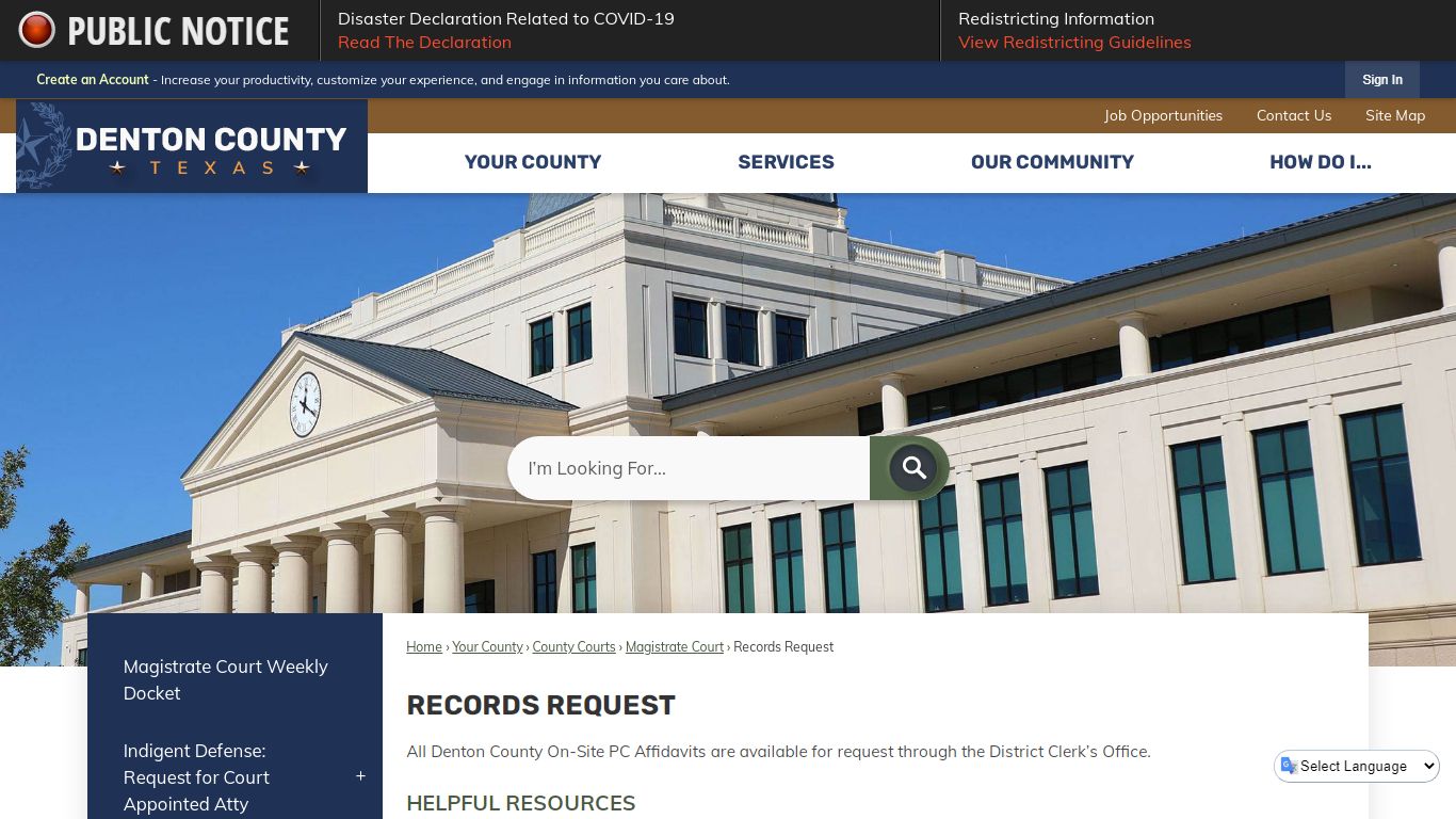 Records Request | Denton County, TX